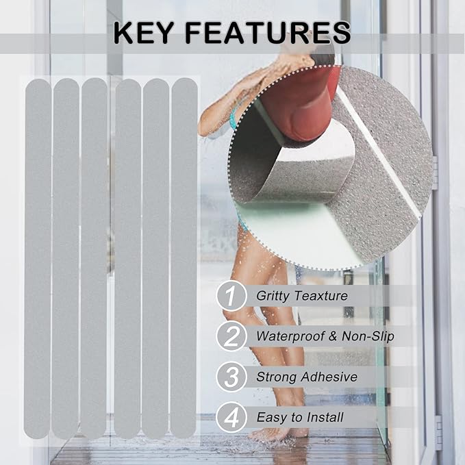 S&X Bathtub Non-Slip Stickers, Gritty Textured Slip-Resistant Treads - Image 3