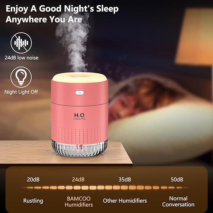 Portable Mini Humidifier, Auto Shut-Off, 2 Mist Modes, Small Humidifiers - Image 6