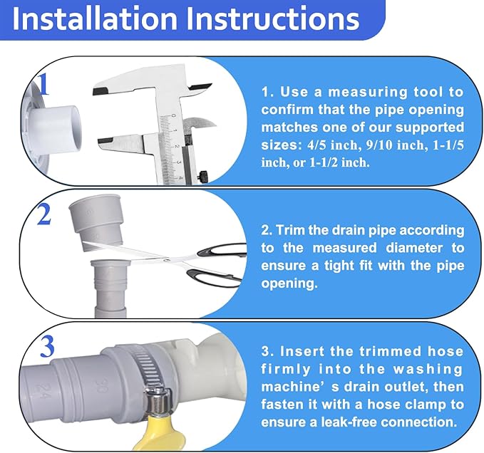10ft Washing Machine Drain Hose Extension Kit - Image 3