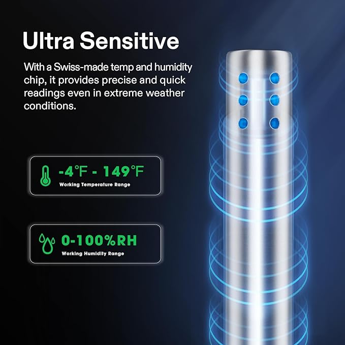 VIVOSUN Temperature & Humidity Sensor Probe, Waterproof Stainless Steel - Image 5