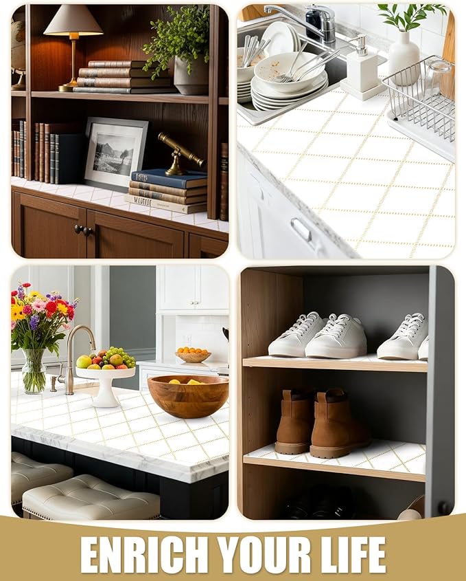 Shelf Liners for Kitchen Cabinets Non-Adhesive, Non-Slip Thickened Shelf Paper - Image 7