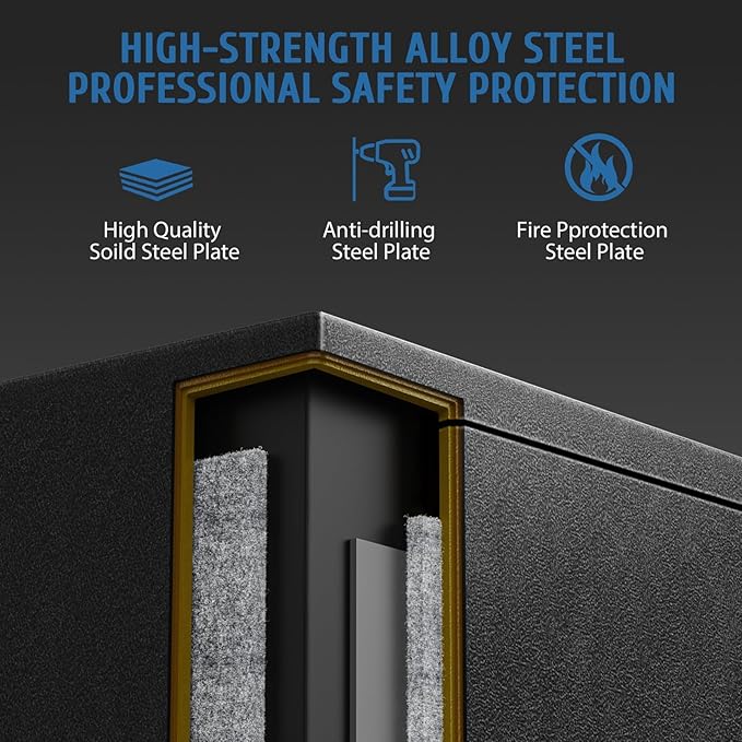 WASJOYE Biometric Fireproof Safe Box - Image 2