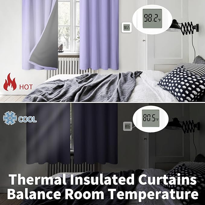 BGment Full Blackout Curtains for Living Room 72 Inch Length, Room Darkening - Image 4