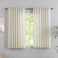 DONREN Natural Back Tab Curtains 48 Inches Long 2 Panels by DONREN