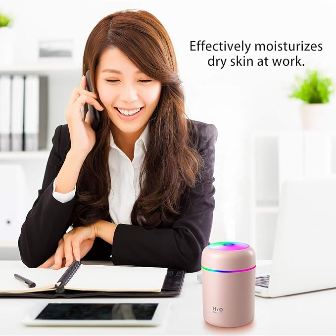 2 Pieces Cool Mist Portable Mini Humidifiers, 300 ml, Quiet USB Personal - Image 5