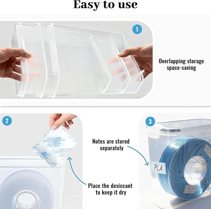 Filament Storage Box, 4 Pack Filament containers. This 3D Printer Filament - Image 4