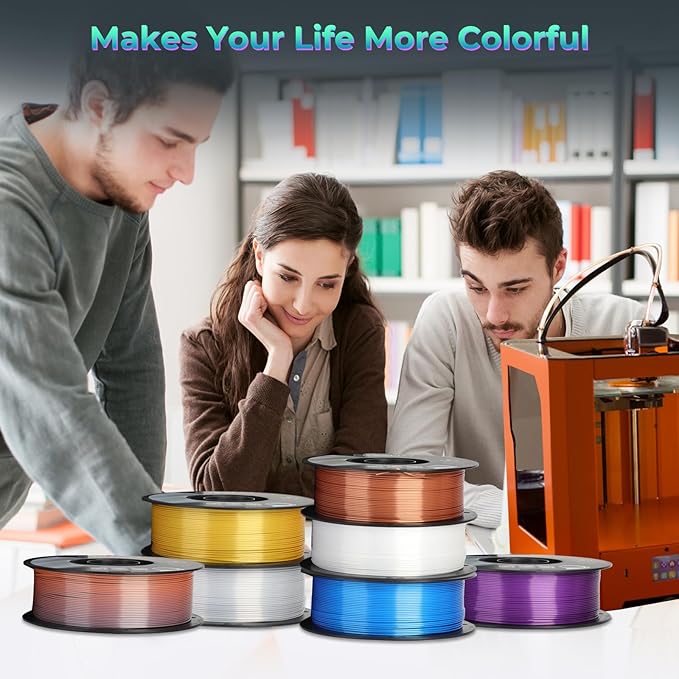 Creality Silk PLA Multicolor Filament, 3D Printer Filament 1.75mm, Glossy & - Image 5