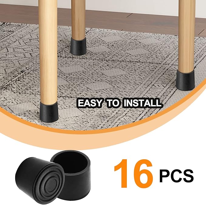 Piutouyar Round PVC Rubber Furniture Covers, 32mm / 1-1/4 Inches Table Chair - Image 3