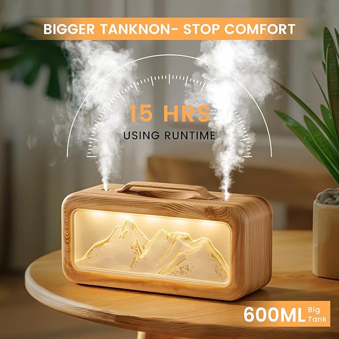 HEEYCEM Humidifiers for Bedroom, 600ml Cool Mist Humidifier - Image 4