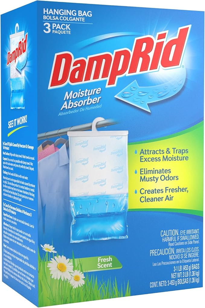 DampRid Hanging Bag, Moisture Absorber, 3 Pack by DampRid