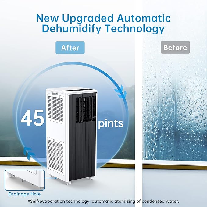 8000 BTU Portable Air Conditioner, 3 in 1 AC Unit Built-In Cool, Dehumidifier & - Image 5