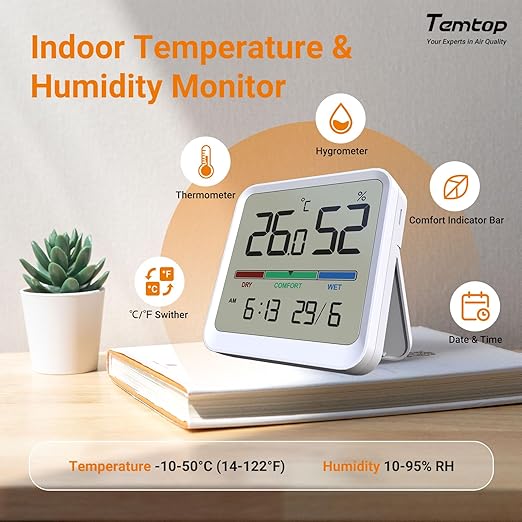 Temtop Indoor Thermometer Hygrometer, Precision Digital Temp/Humidity Monitor - Image 4