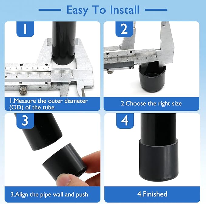 4 Pcs 2-1/2" Round Chair Leg Tips Caps, Silicone Rubber Furniture Leg Floor - Image 5
