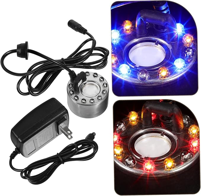 1Set Colored LED Lamp Aquarium Fog Maker Atomizing Head Humidifier Mist Maker - Image 5