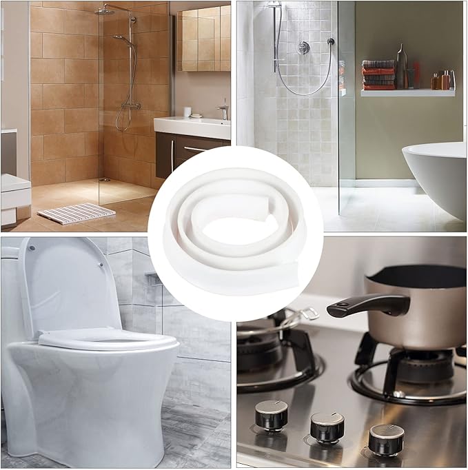 LIFKOME 2m Bathroom Strip Kitchen Desktop Strip Shower Water Blocker Edge Guard - Image 8