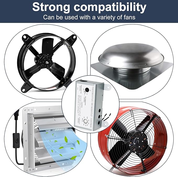 Criditpid Attic Fan Adjustable Thermostat & Humidistat Controller Box - Image 6