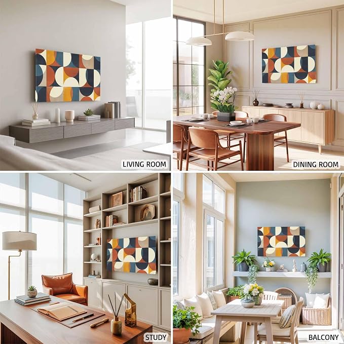 Mid Century Color Block Circle Abstract Geometric Indoor TV Cover, Elastic TV - Image 5