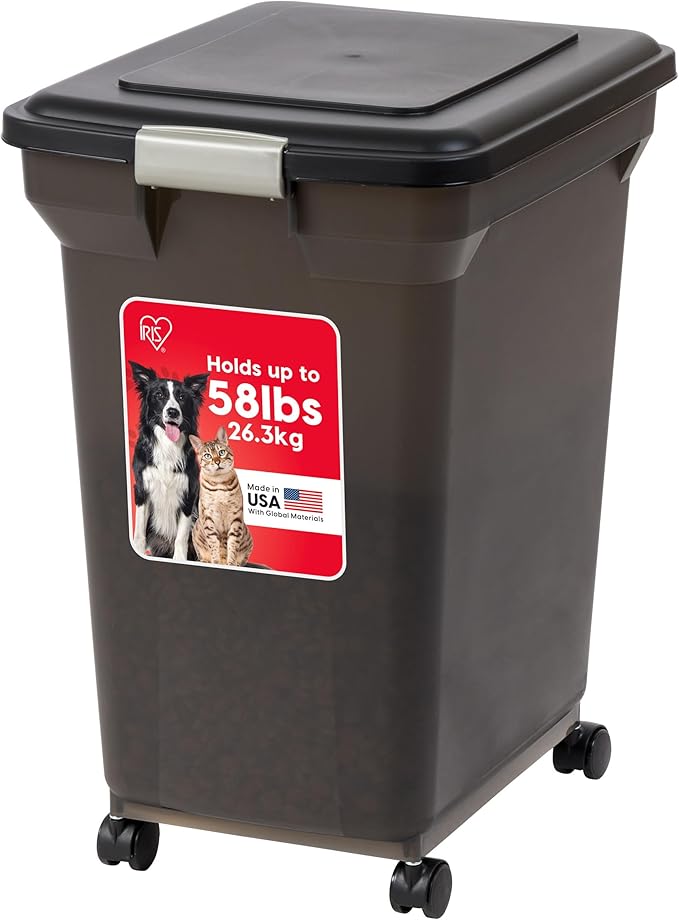 IRIS USA 58 Lbs / 67 Qt WeatherPro Airtight Pet Food Storage Container by IRISUSA
