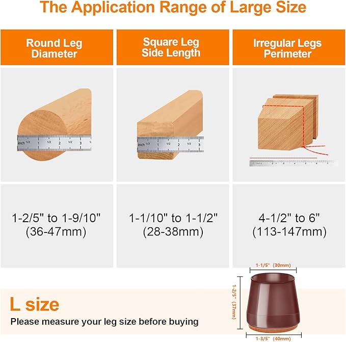 36Pcs Brown Silicone Chair Leg Floor Protectors, Floor Protectors - Image 4