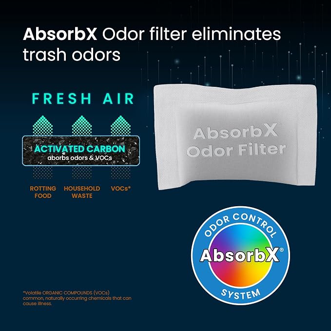 iTouchless Official AbsorbX Trash Can Odor Filters 4-Pack, Stops Garbage Smells - Image 3