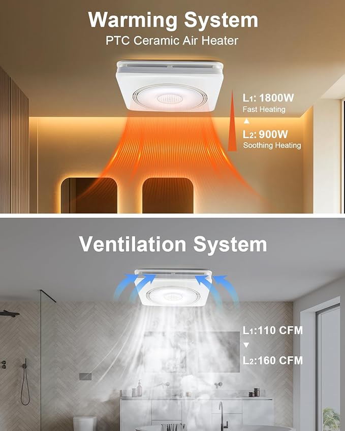 GROWNEER Powerful Oversize Bathroom Exhaust Fan - Image 3