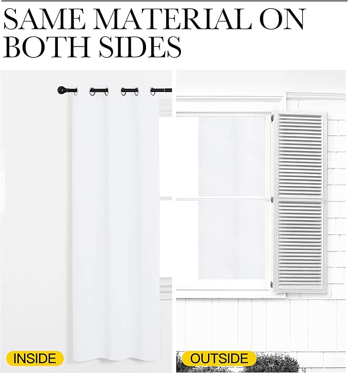 NICETOWN Room Darkening Window Treatment Curtain, Pure White, Single Panel - Image 6