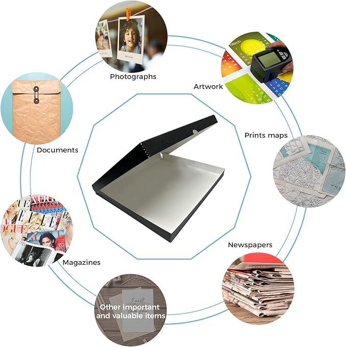 Lineco, Archival Folio Storage Box. Acid-Free, Metal Edge Boxboard, Clamshell - Image 7
