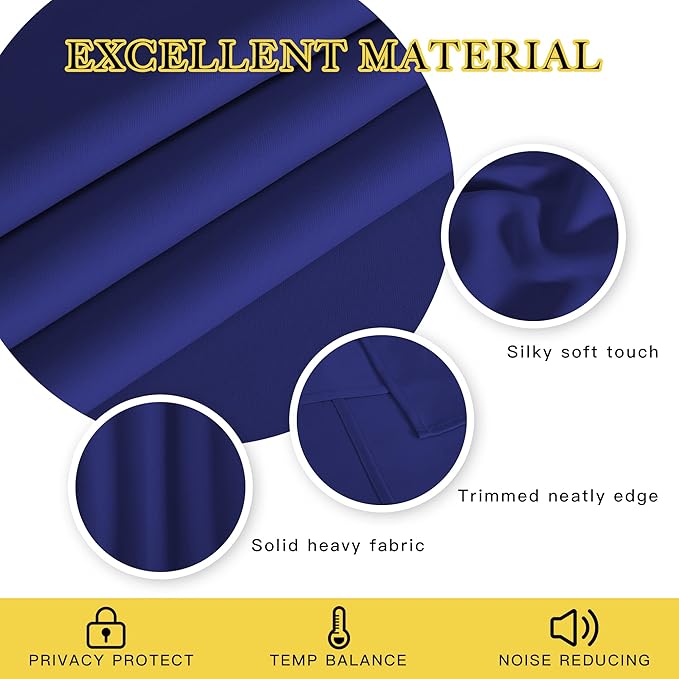 NICETOWN Blackout Curtains 54 Inches Long, Thermal Insulated Room Darkening - Image 2