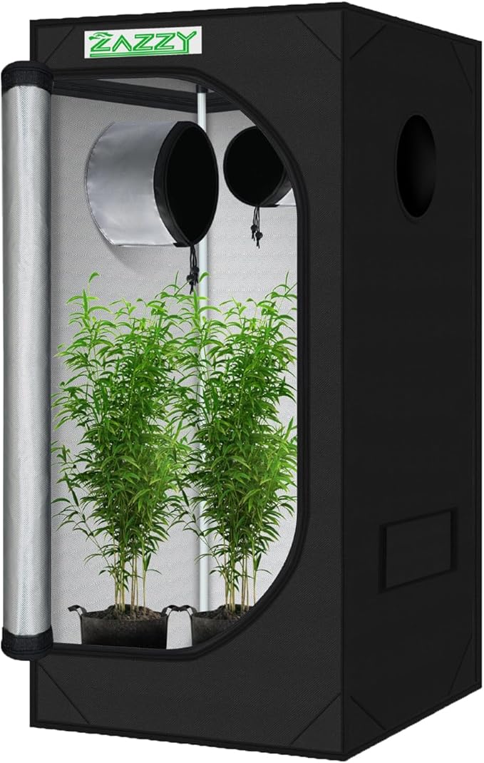zazzy Grow Tent 32"x32"x63", High Reflective Mylar Grow Room by Zazzy