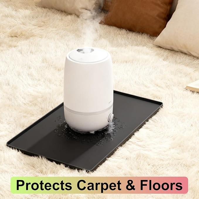 Silicone Drip Mat for Humidifiers, 23.6x15.8 Raised Edge Drips Tray Compatible - Image 6