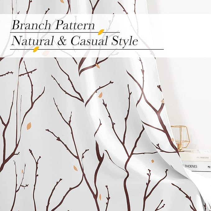 NICETOWN Room Darkening Curtains Branch Pattern - Image 5