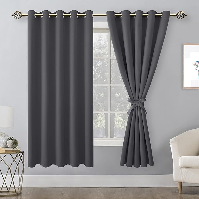 Hiasan Blackout Curtains for Bedroom, 60 x 63 Inches Length - Image 2