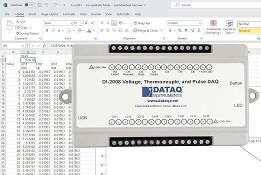 DATAQ DI-2008 Data Logger for Thermocouple, Humidity and Voltage Measurement - Image 2