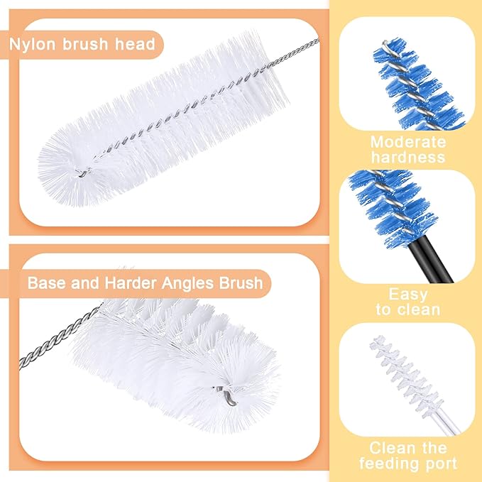 Hummingbird Feeder Cleaning Brush 19 Pieces 3 Size Mini Nylon Double Headed 2 - Image 3