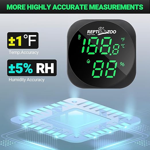 REPTI ZOO Thermometer Hygrometer, LED Digital Thermo Hygrometer - Image 2