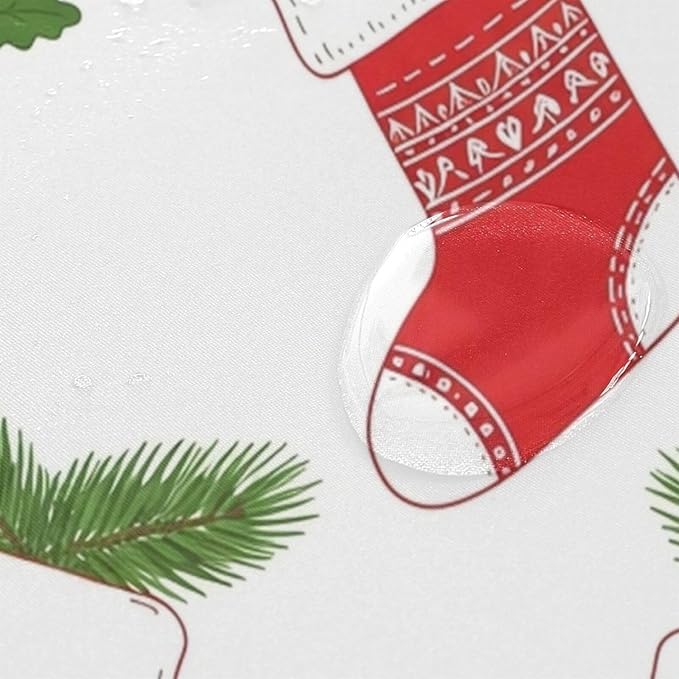Christmas Stocking White Shower Curtain Liner 72×72 inch - Image 4