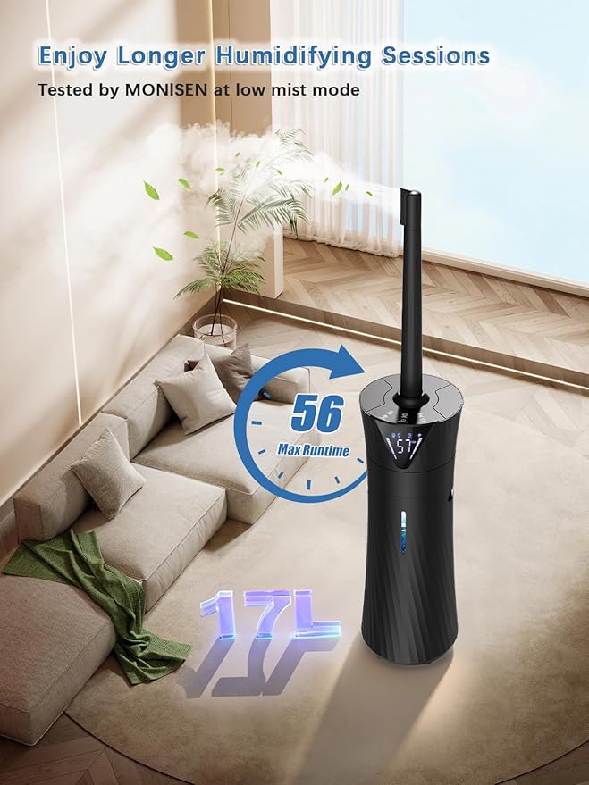 17L/4.5Gal Humidifier Large Room, Smart Quiet Ultrasonic Cool Mist Humidifiers - Image 3