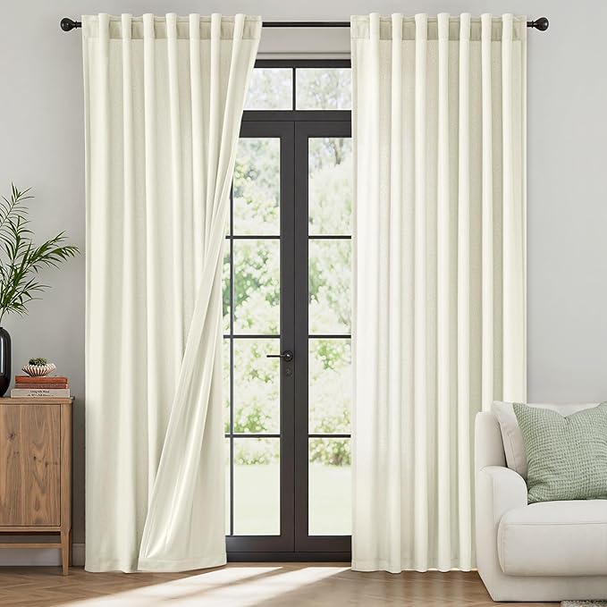 MIULEE Ivory Thermal Insulated Curtains 84 Inch Long 2 Panels Set by MIULEE
