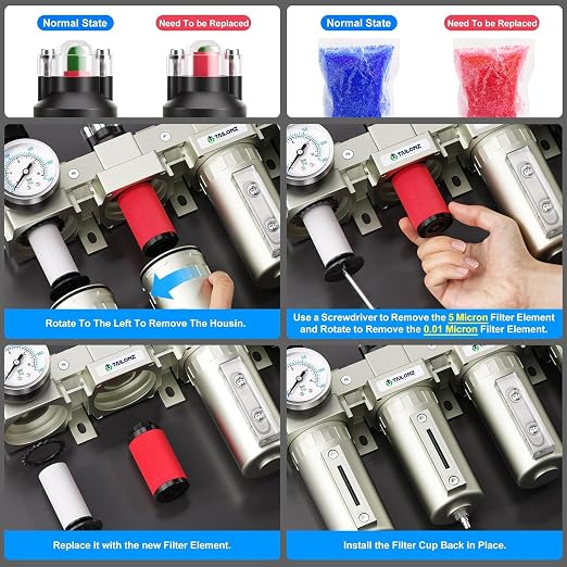 TAILONZ PNEUMATIC 3/4 Inch NPT 0-240 PSI Industrial Grade 4 Stage Air Drying - Image 5