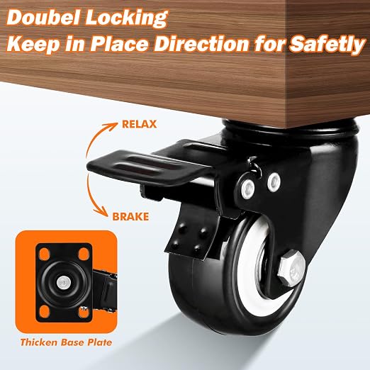 1.5" Casters Set of 20 Heavy-Duty Industrial Caster Wheels - Image 6