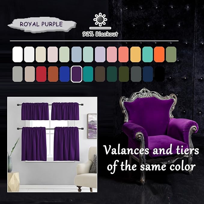 DONREN Royal Purple Blackout Curtains - Image 3