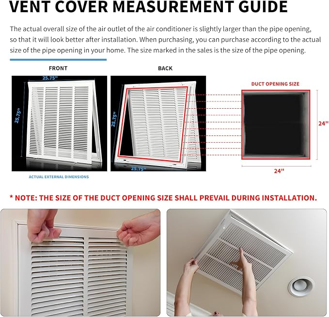 24×24 Return Air Grille Return Vent Cover - Image 6