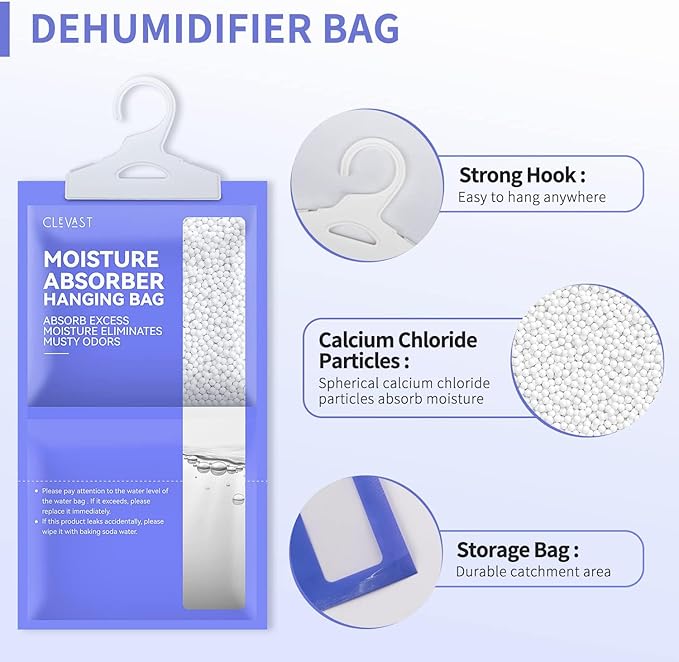 CLEVAST Moisture Absorbers Packets 5 Pack, Dehumidifier Bags - Image 2