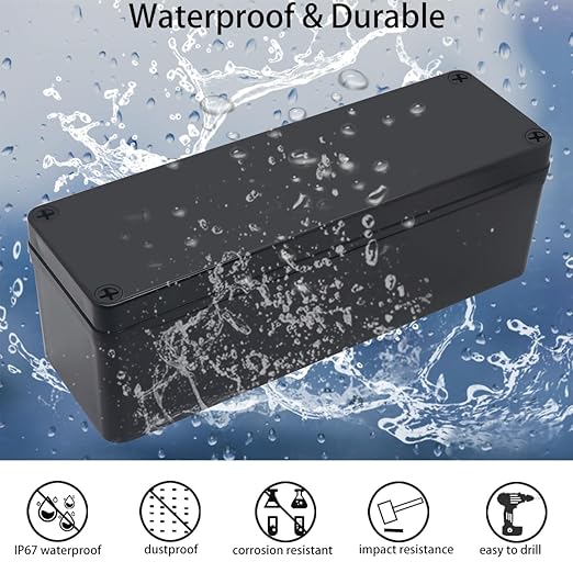 Junction Box, IP67 Waterproof ABS Black Project Box - Image 2