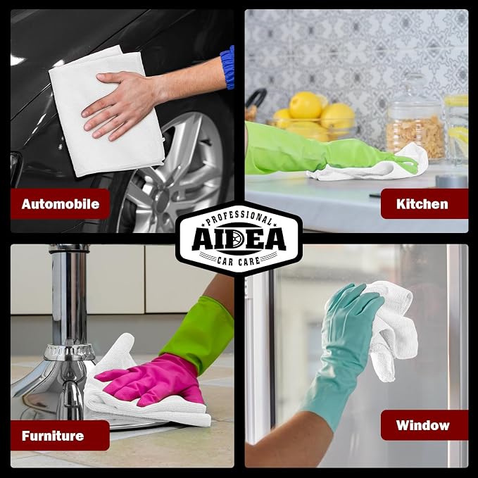 AIDEA Microfiber Cleaning Cloth White 5PK, Microfiber Towels - Image 5