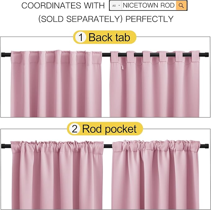 NICETOWN Bedroom Curtains Blackout Curtain Panels - Image 3
