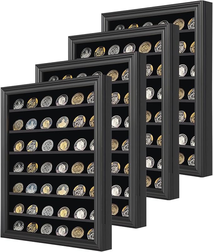 Jinchuan Military Challenge Coin Display Case 4 Pack Lockable Cabinet Rack by Jinchuan