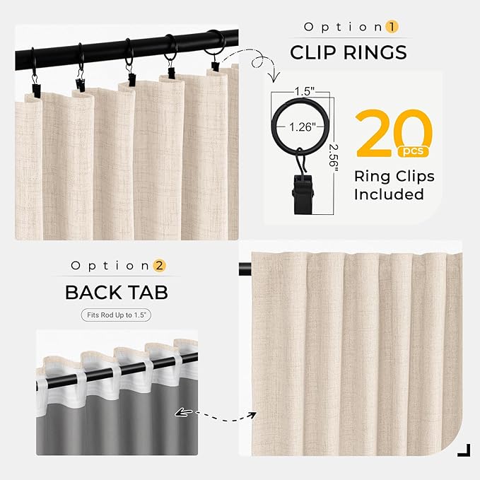 INOVADAY Thermal Sliding Door Curtains 100% Blackout Curtains - Image 4
