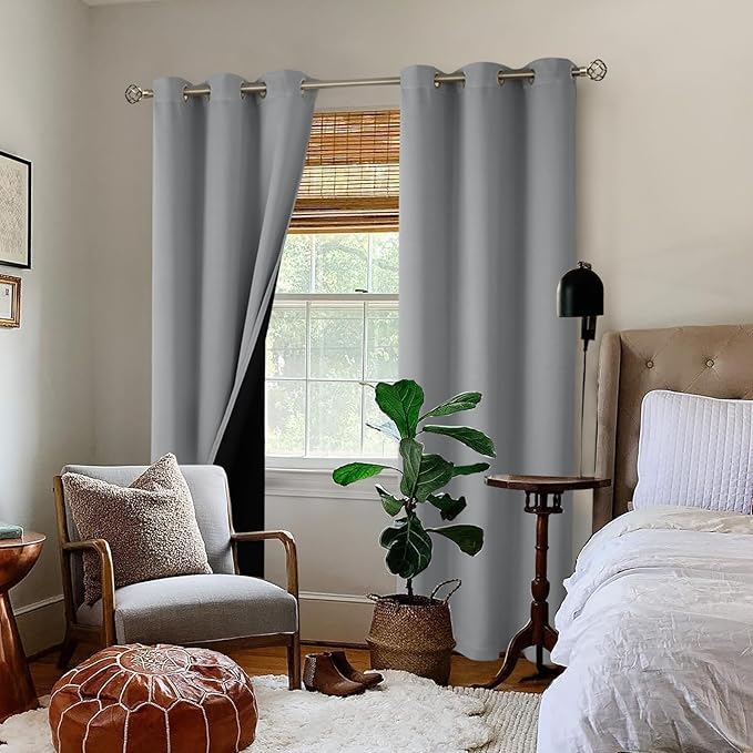 BGment Thermal Insulated 100% Blackout Curtains 84 Inch Length 2 Panels - Image 2