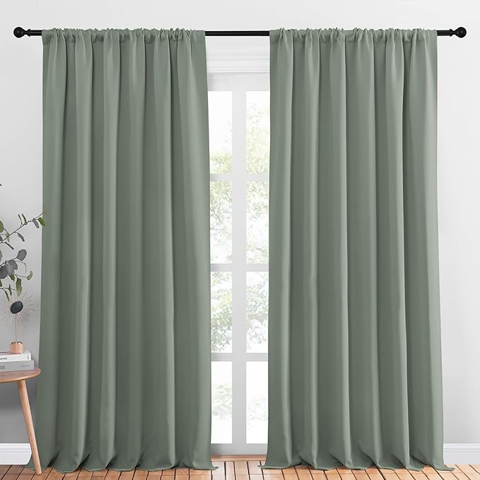 NICETOWN 2 Panels Blackout Curtains, Rod Pocket Thermal Insulated Drapess by NICETOWN